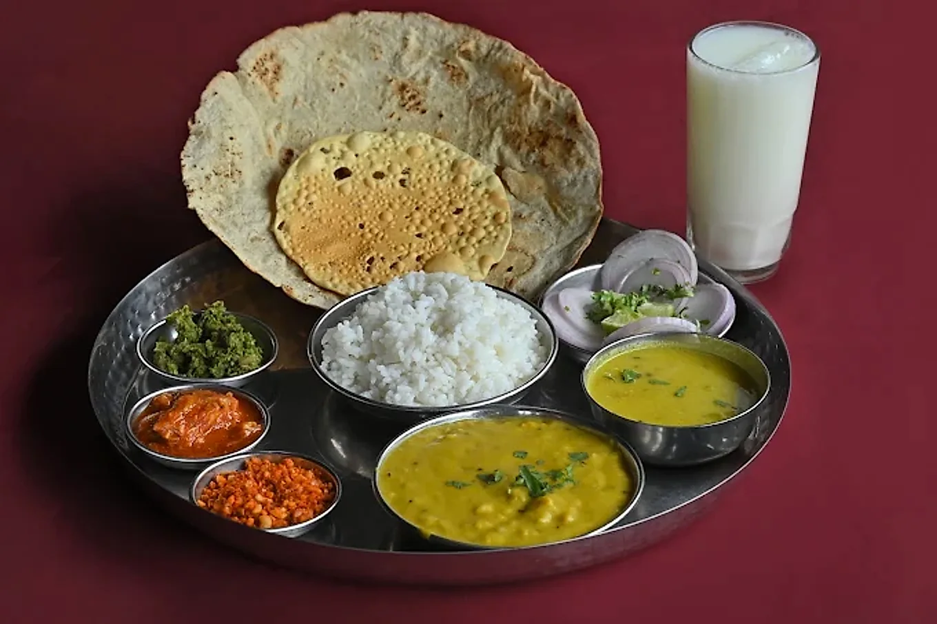 Special Pithla Thali served at Hotel Atithi